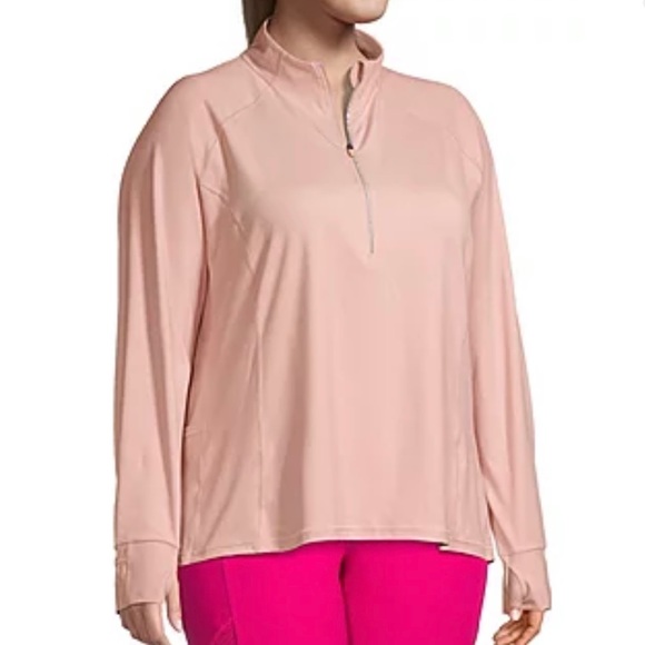 Xersion Women’s Plus Size Light Pink Long Sleeve Quarter-Zip Size 1X - Picture 2 of 10